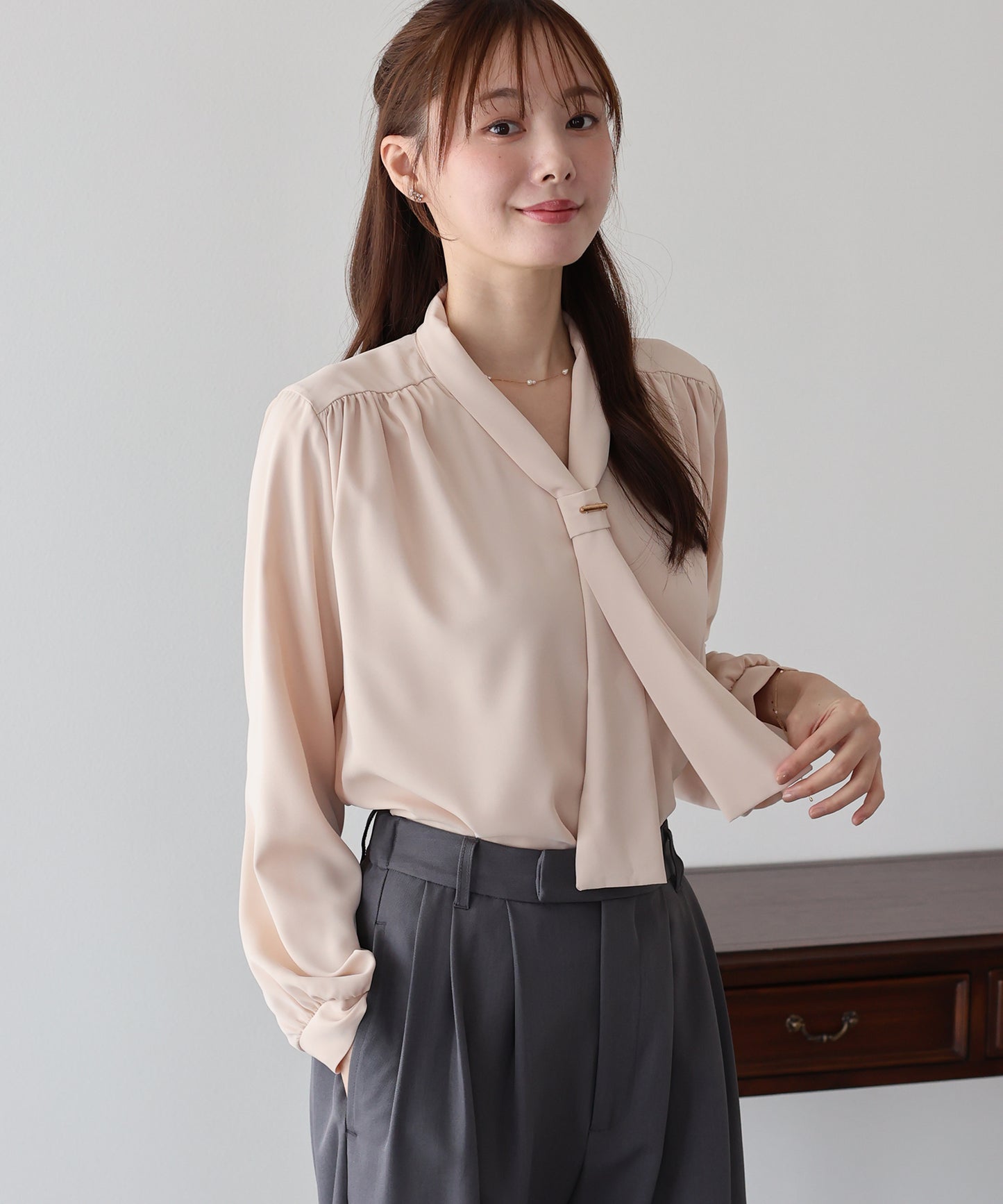 【早割5％OFF】メタルバーボウタイブラウス【メール便】