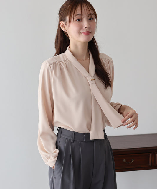 【早割5％OFF】メタルバーボウタイブラウス【メール便】