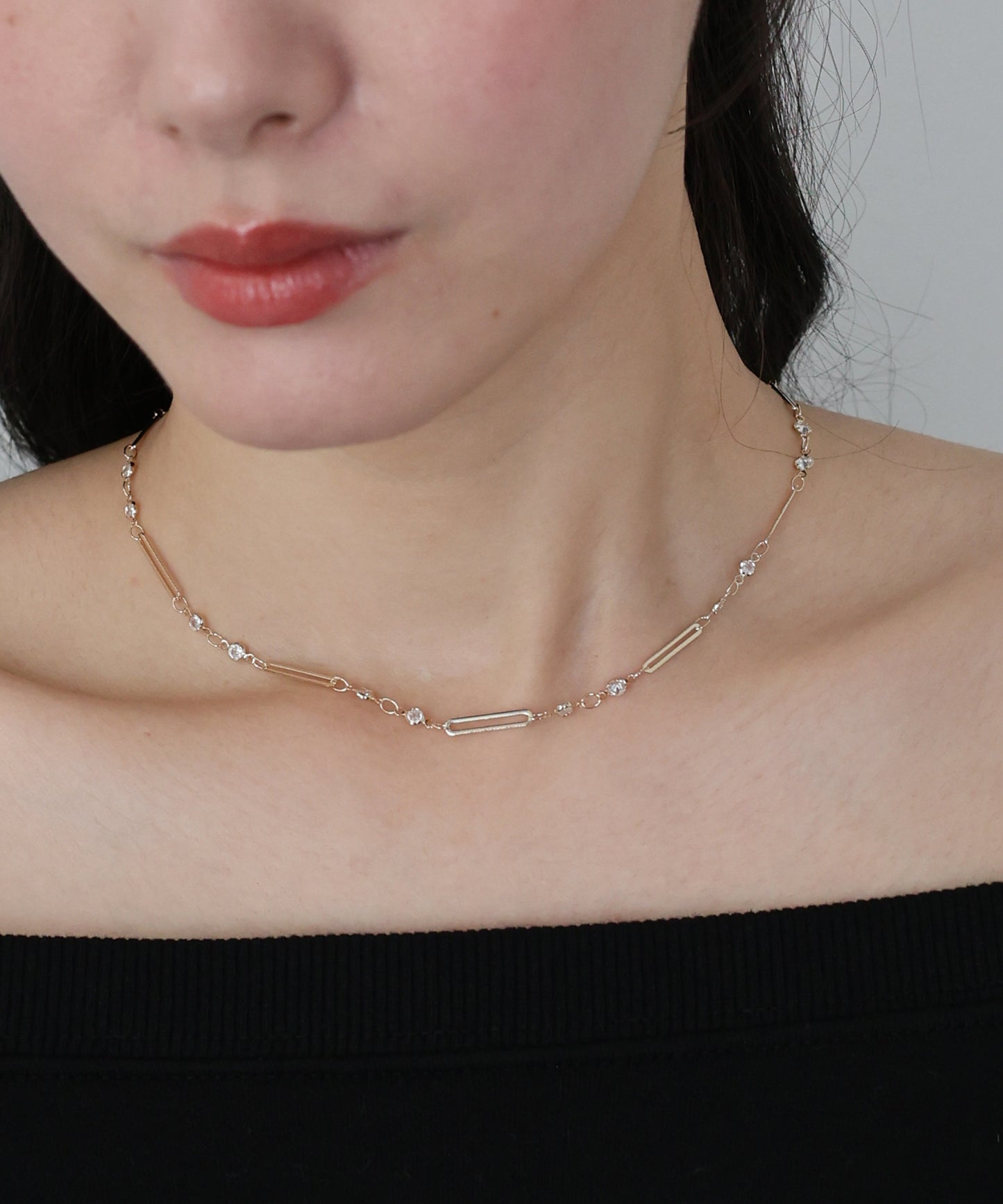 【早割5％OFF】ビジューバーネックレス/ ニッケルフリー【ネコポス】