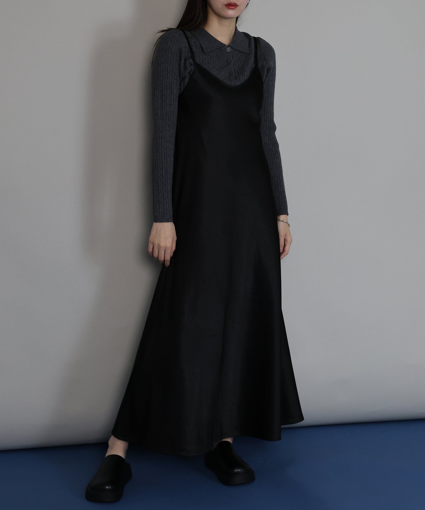 【早割5％OFF】ヘビーサテンキャミワンピース[ J by blue ]