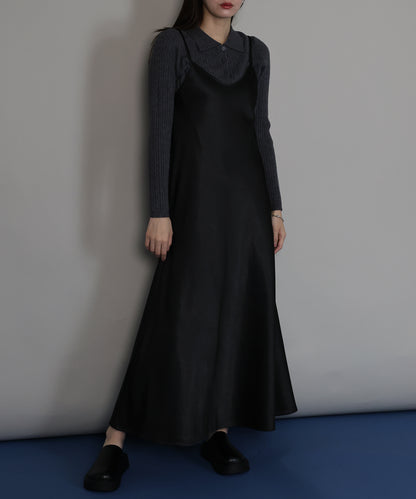 ヘビーサテンキャミワンピース[ J by blue ]