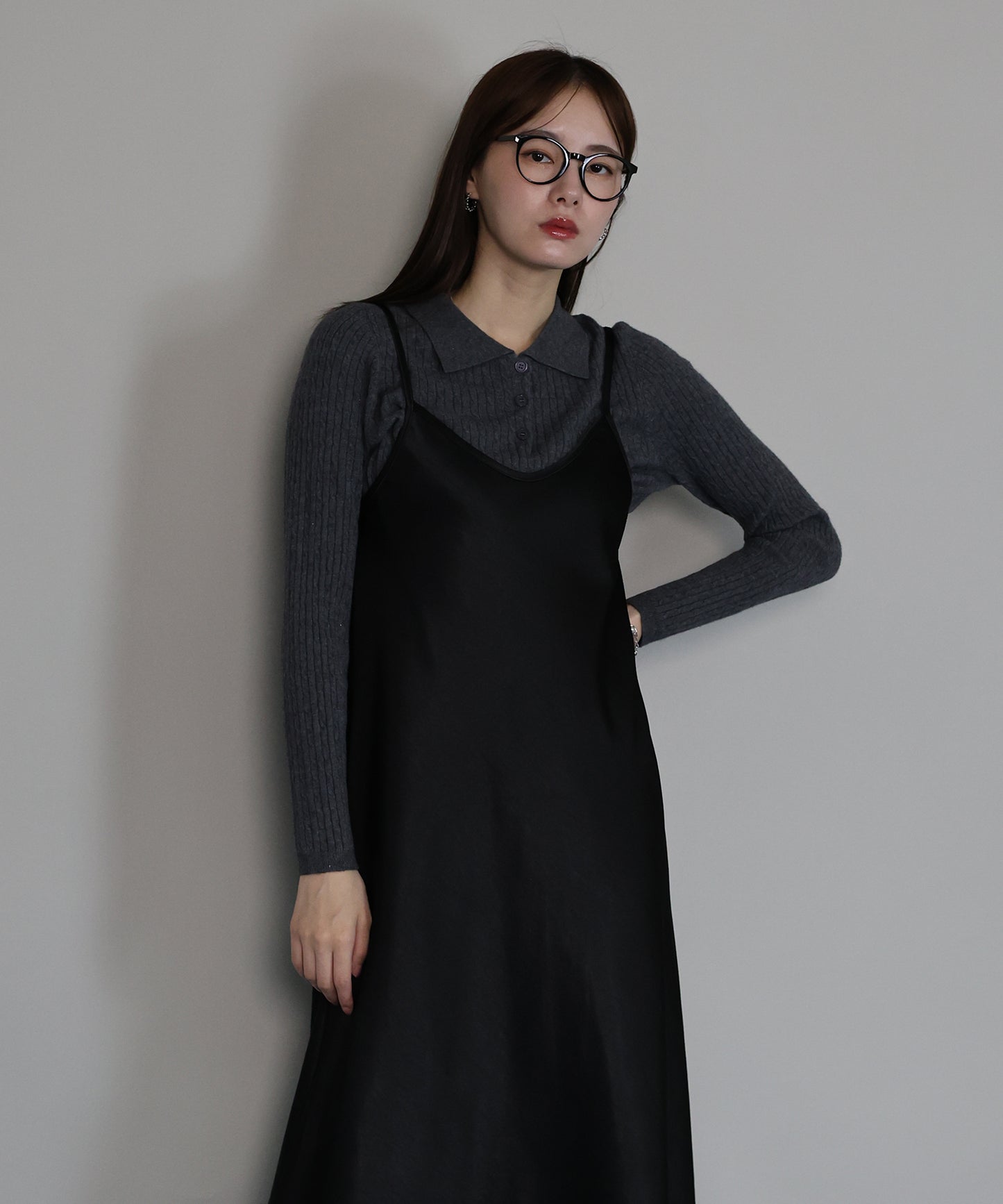 【早割5％OFF】ヘビーサテンキャミワンピース[ J by blue ]