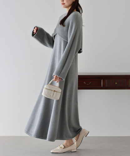 【TIME SALE】シャギークロスニット＆ノースリーブニットワンピース　セットアップ