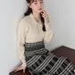 【早割5％OFF】《選べる着丈》ポロカラーフリルニットワンピース