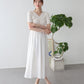 【SALE】フロントシャーリングドッキングワンピース
