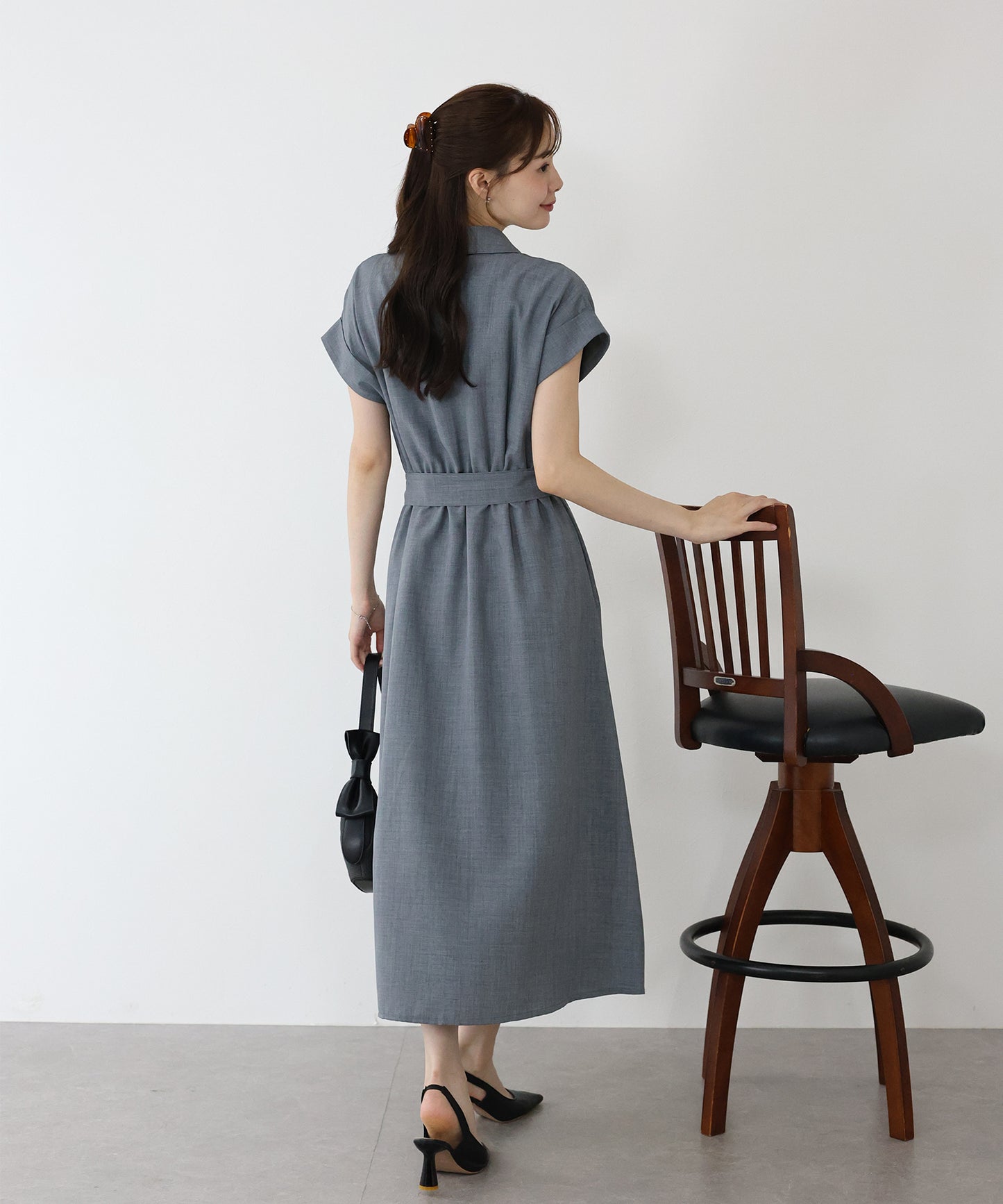 【TIME SALE】カシュクールシャツワンピース