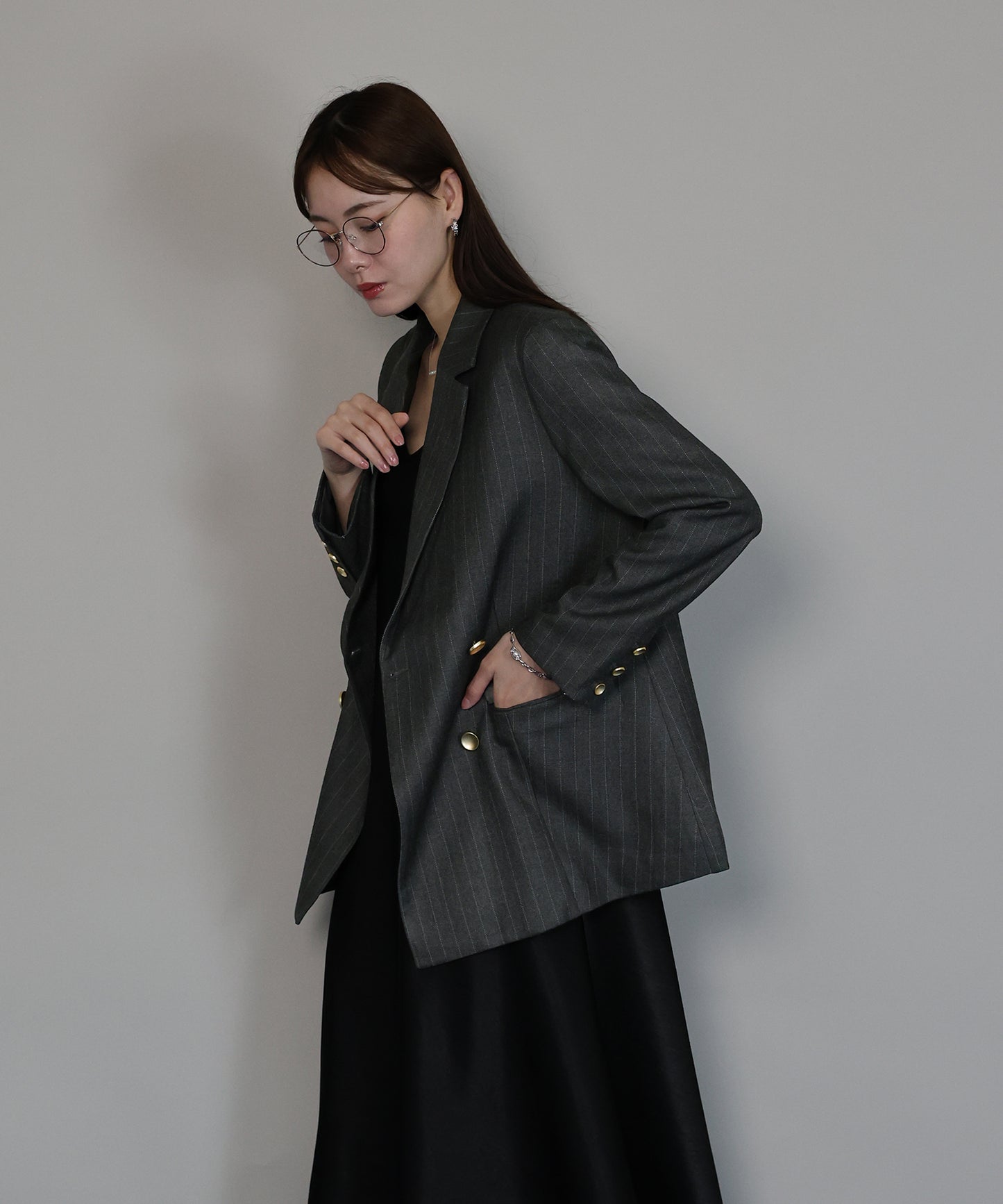 【TIME SALE】ピンストライプテーラードジャケット