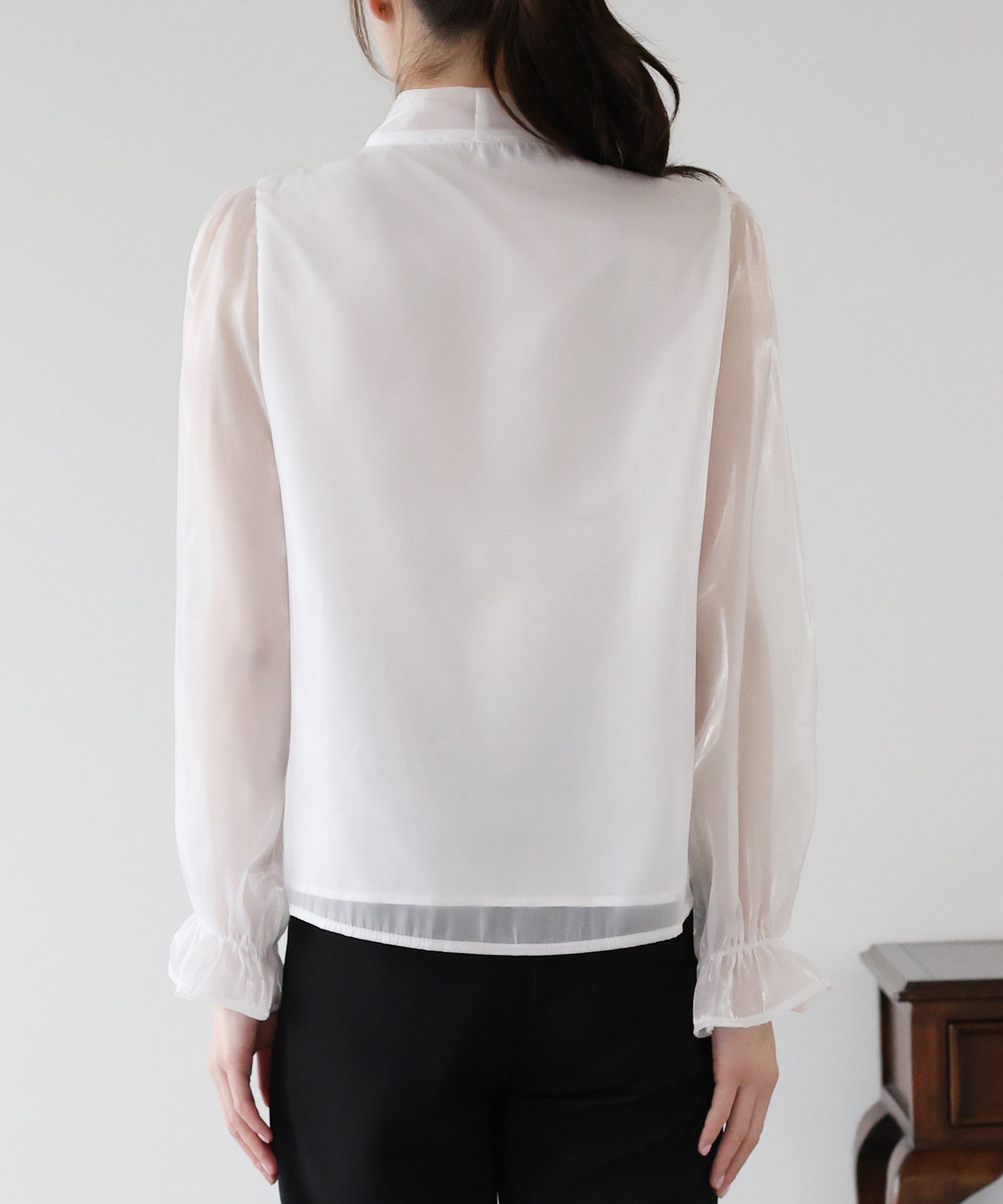 シアーオーガンジーボウタイブラウス【ネコポス】