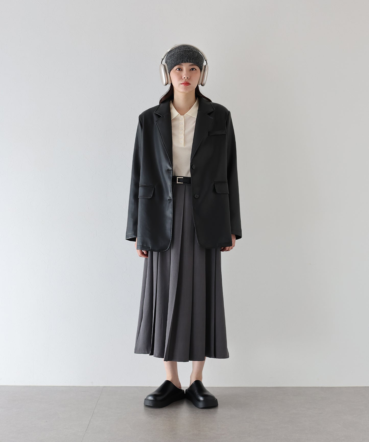 【早割5％OFF】[J by blue]ウール混ポロ襟ニット