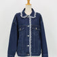 レースドッキングデニムジャケット