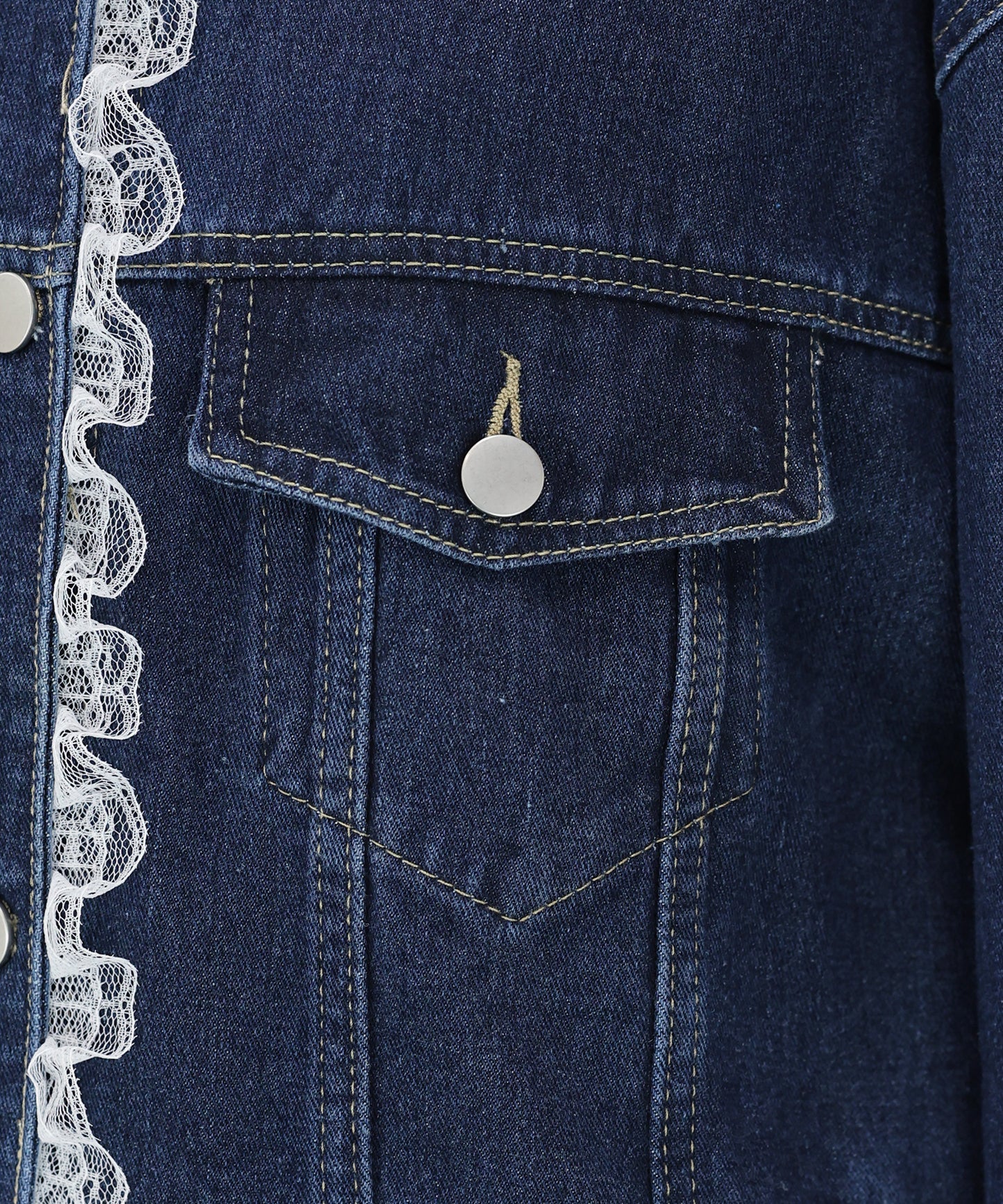 レースドッキングデニムジャケット