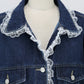レースドッキングデニムジャケット