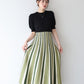 【SALE】配色ストライプニットスカートドッキングワンピース