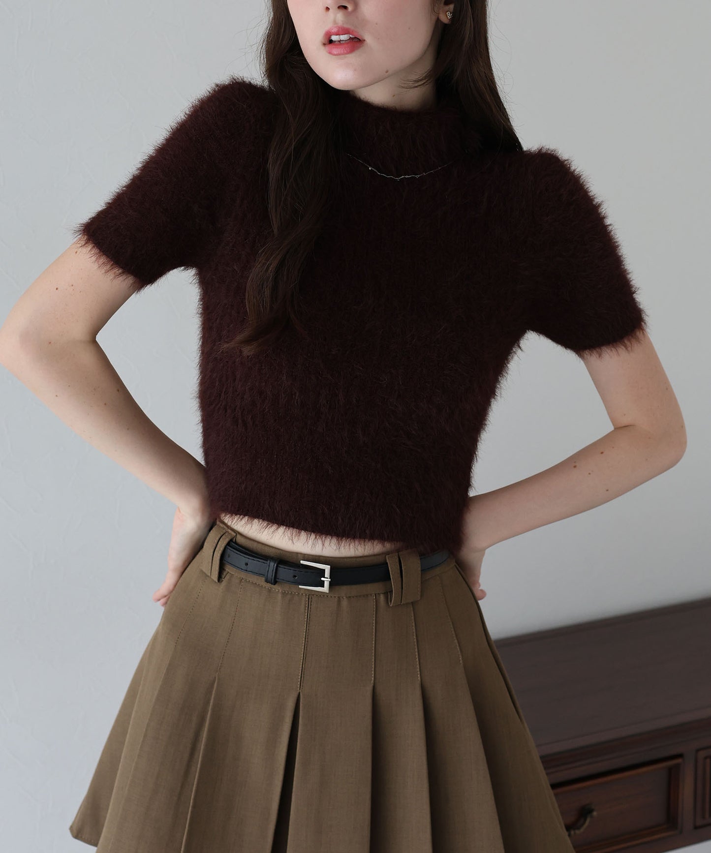 【早割5％OFF】ハイネックシャギーニット
