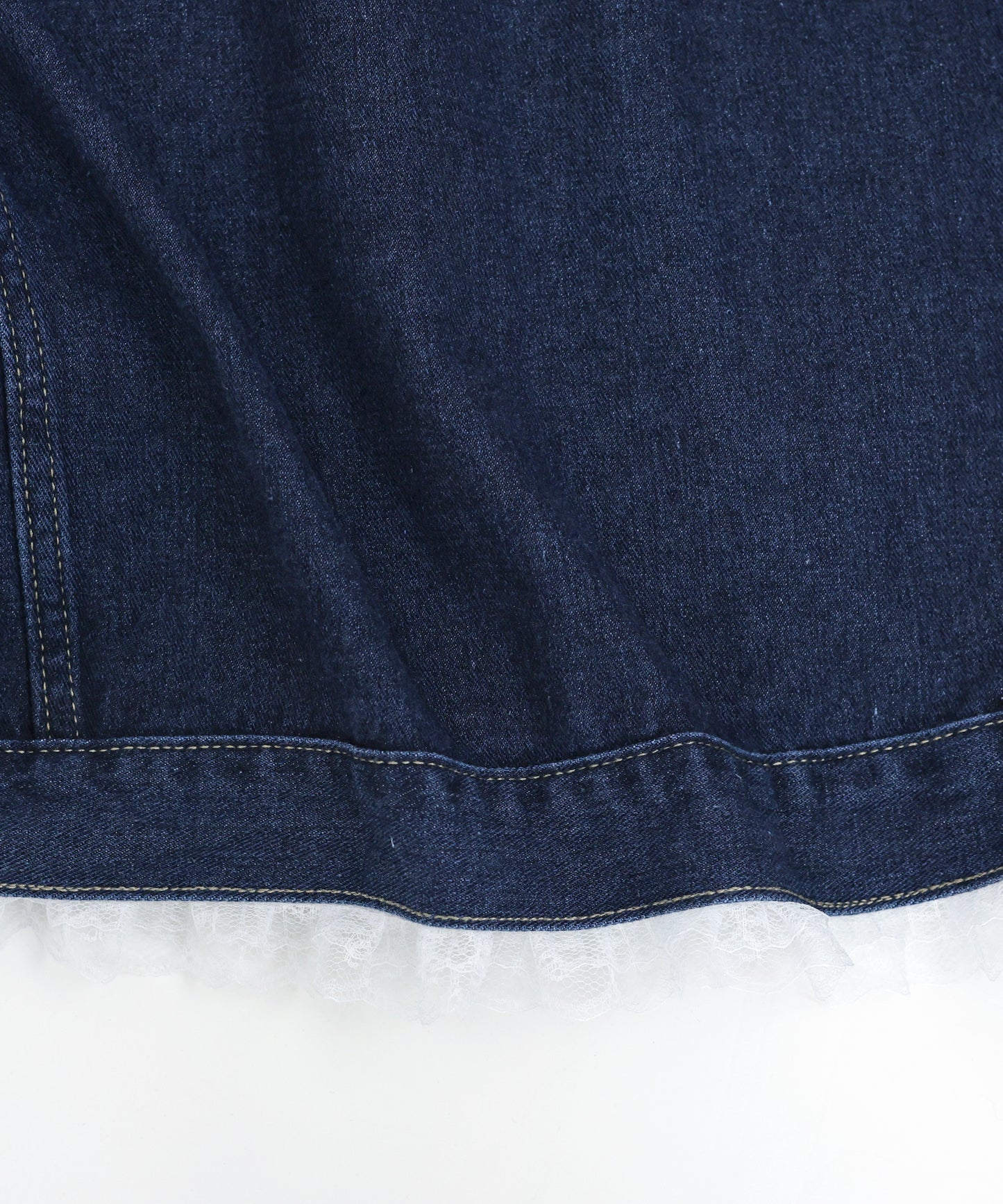 レースドッキングデニムジャケット