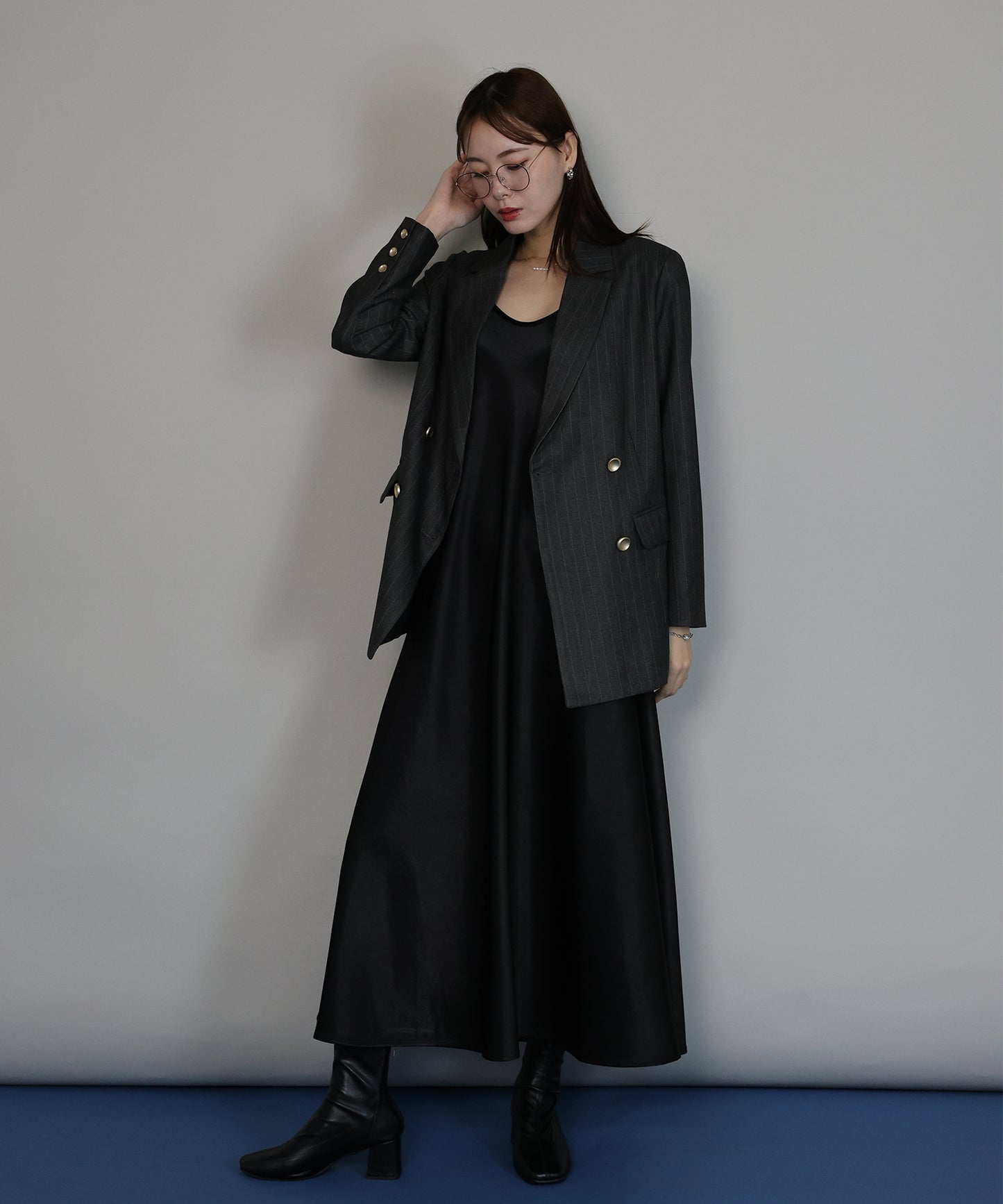 【早割5％OFF】ヘビーサテンキャミワンピース[ J by blue ]