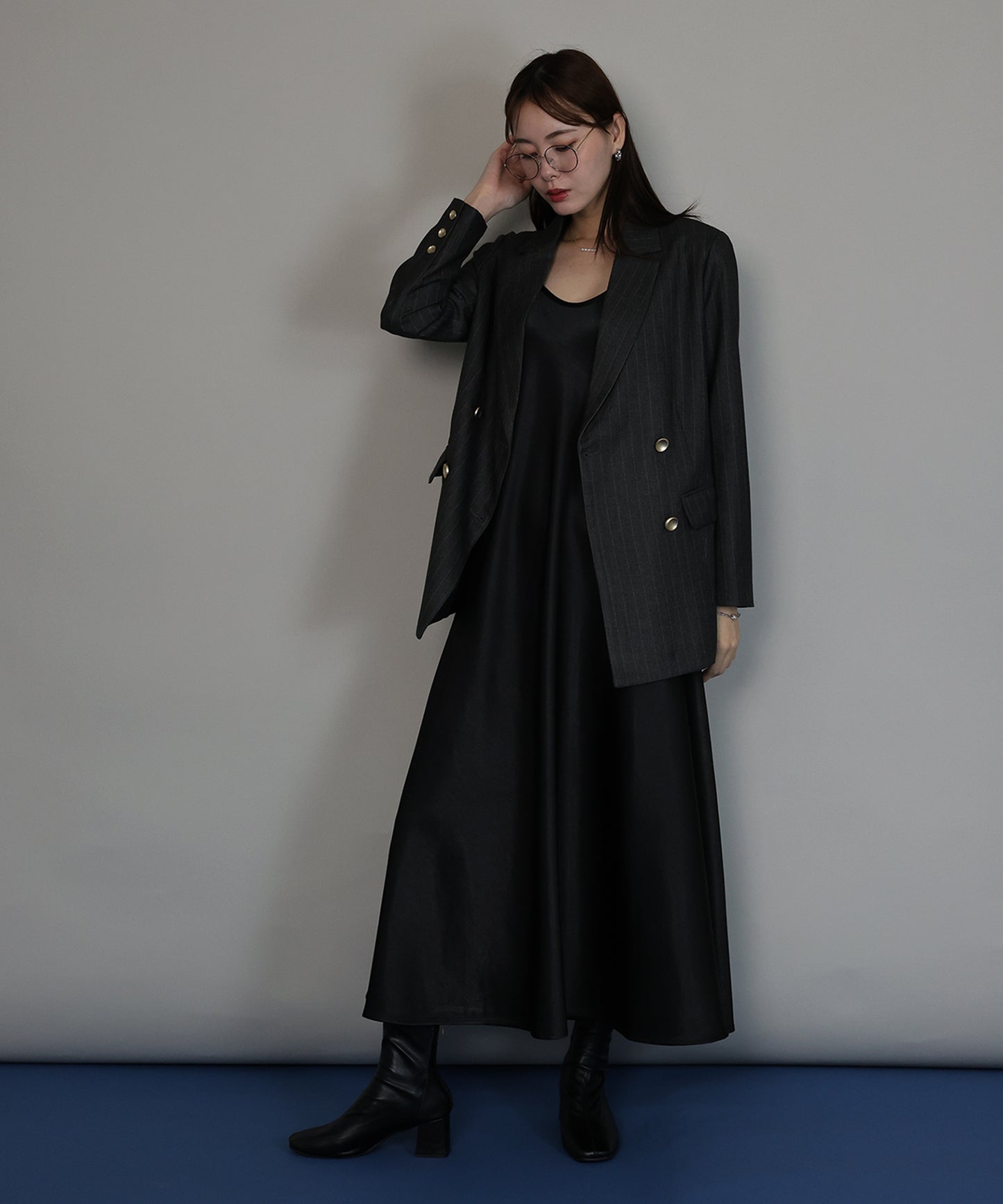 ヘビーサテンキャミワンピース[ J by blue ]