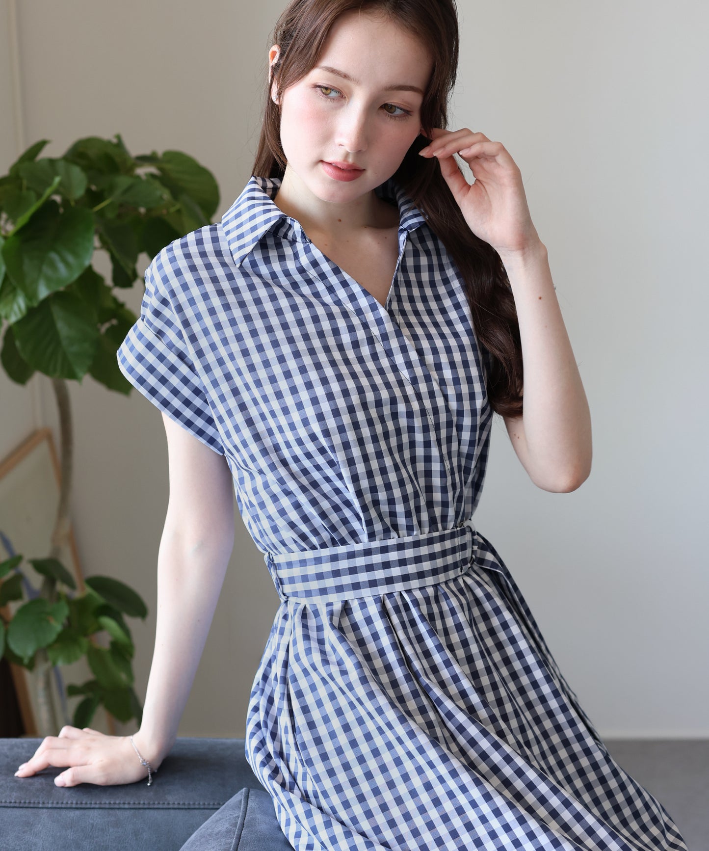 カシュクールシャツワンピース