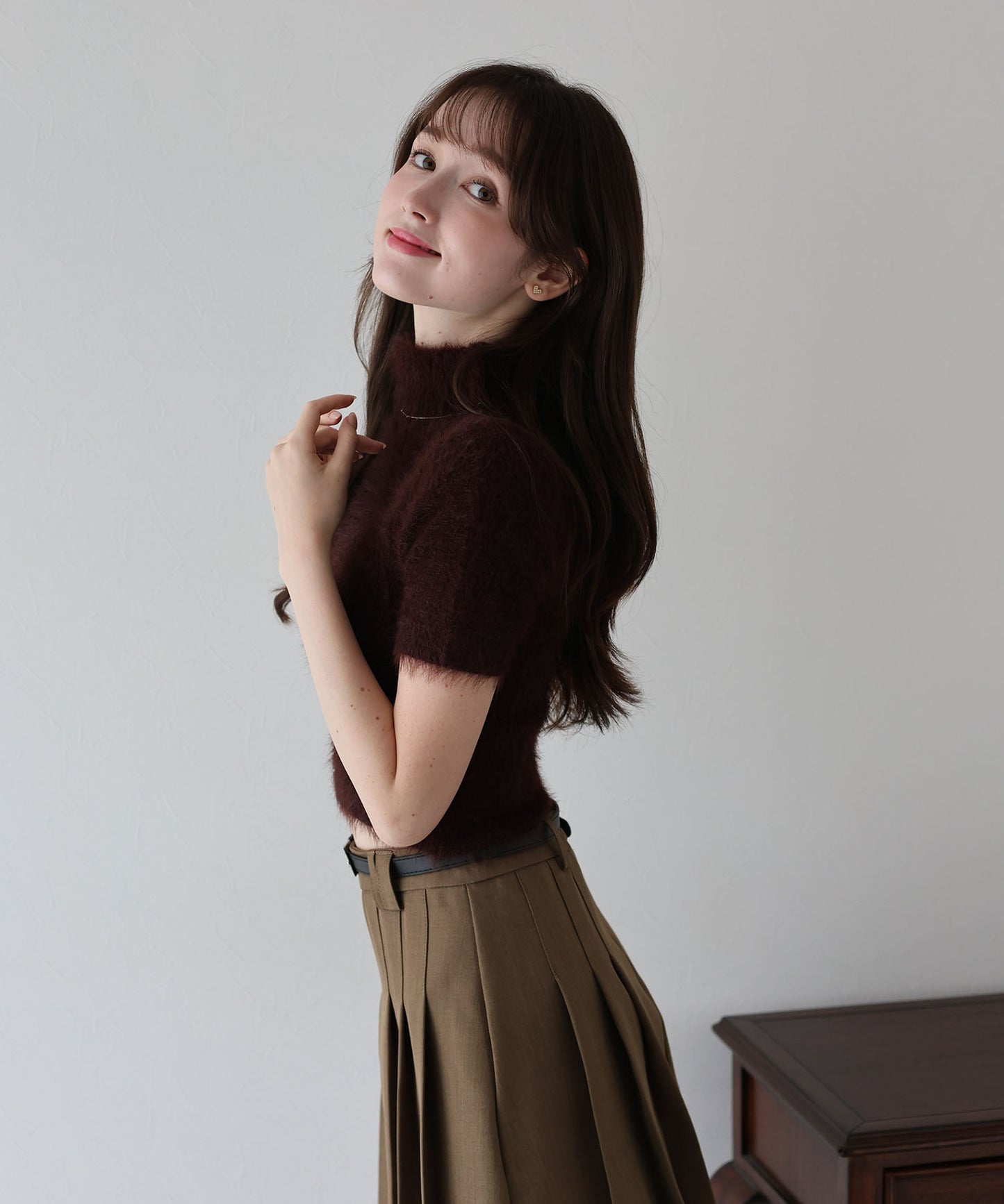 【早割5％OFF】ハイネックシャギーニット