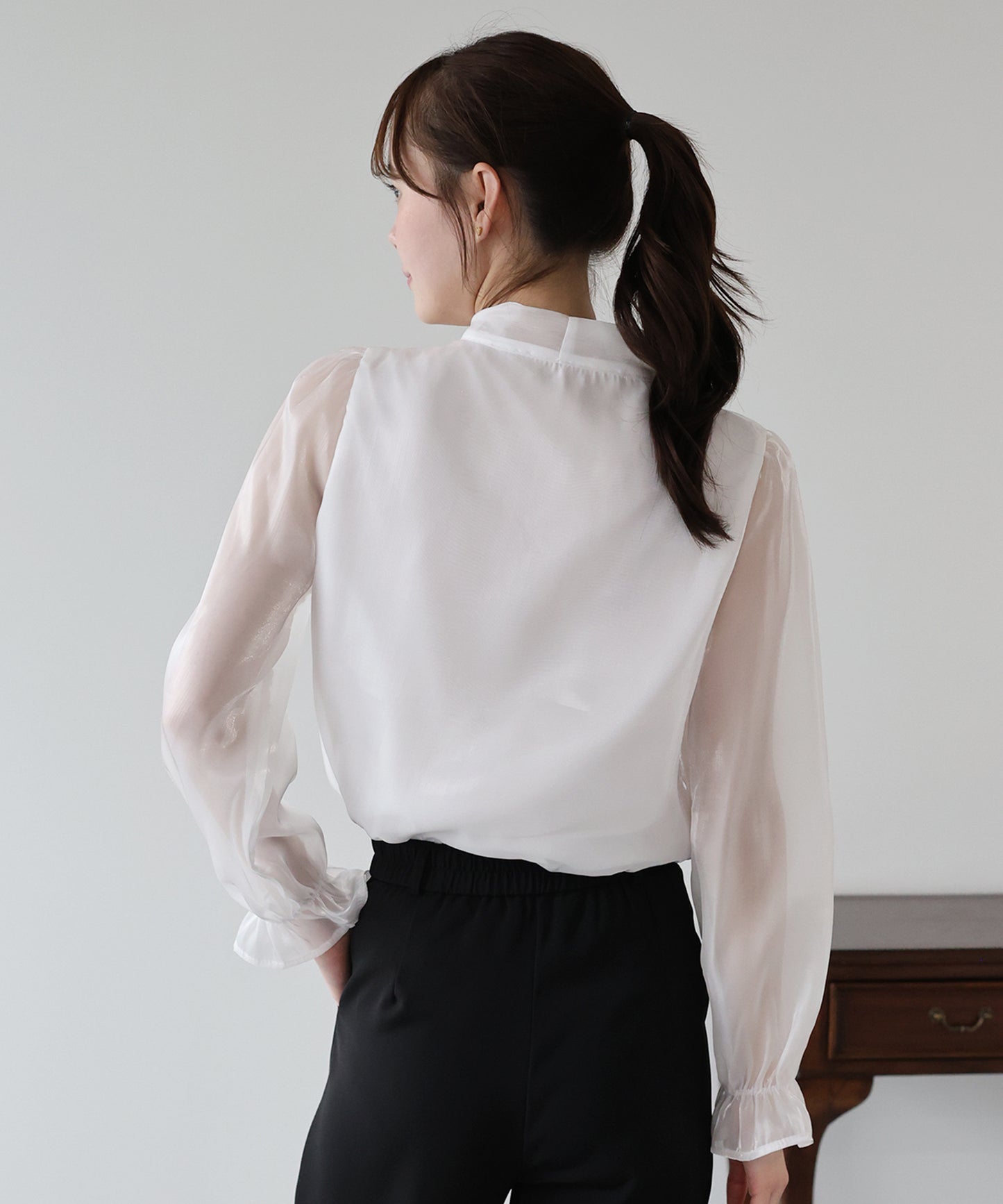 シアーオーガンジーボウタイブラウス【ネコポス】