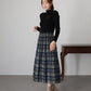 細プリーツチェックスカート