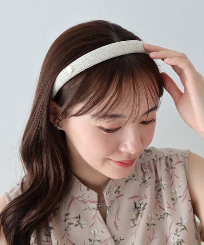 【早割5％OFF】メタルモチーフツイードカチューシャ