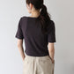 【TIME SALE】ドレープネックリブTシャツ【ネコポス】