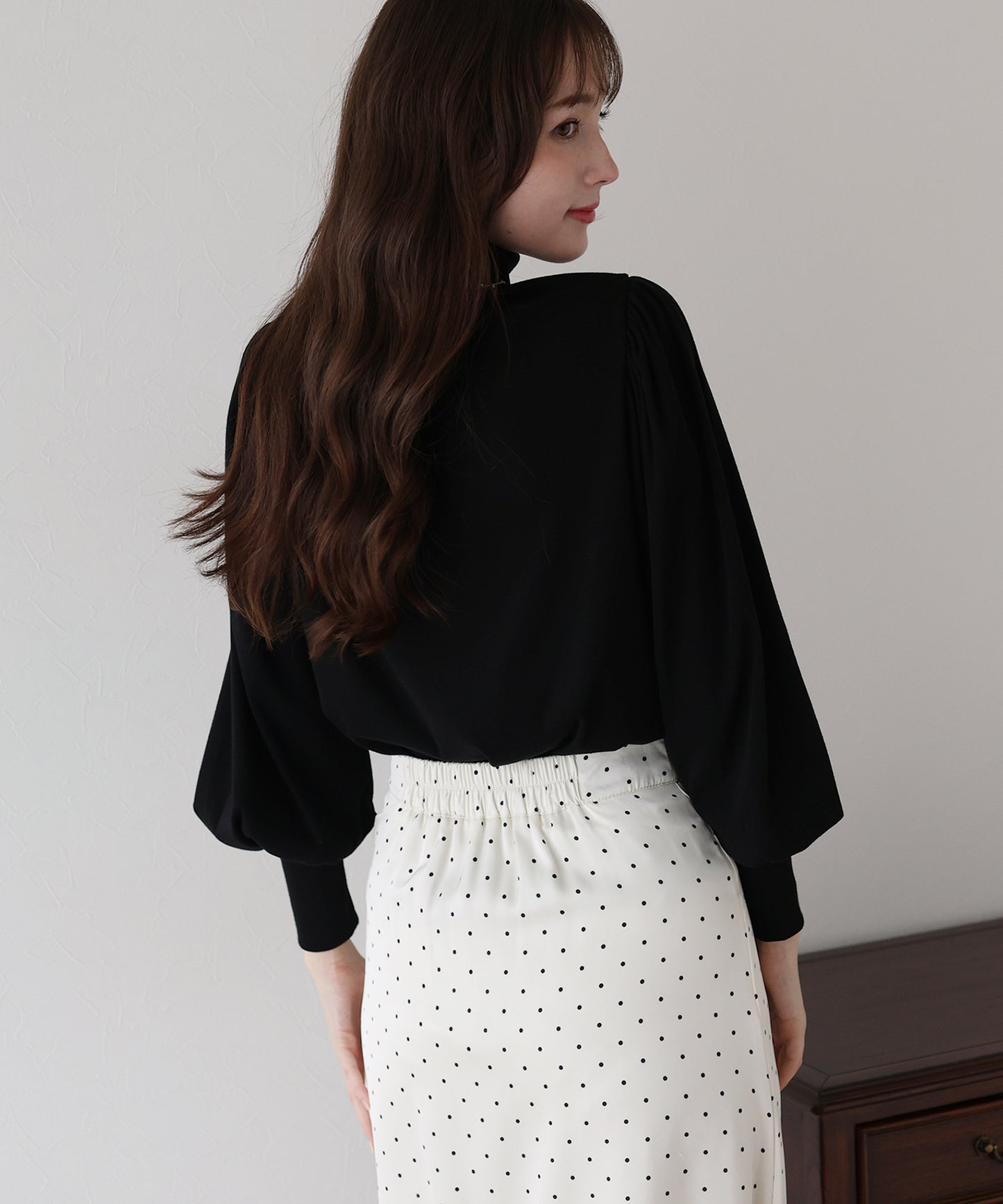 パフスリーブハイネックカットソー【ネコポス】