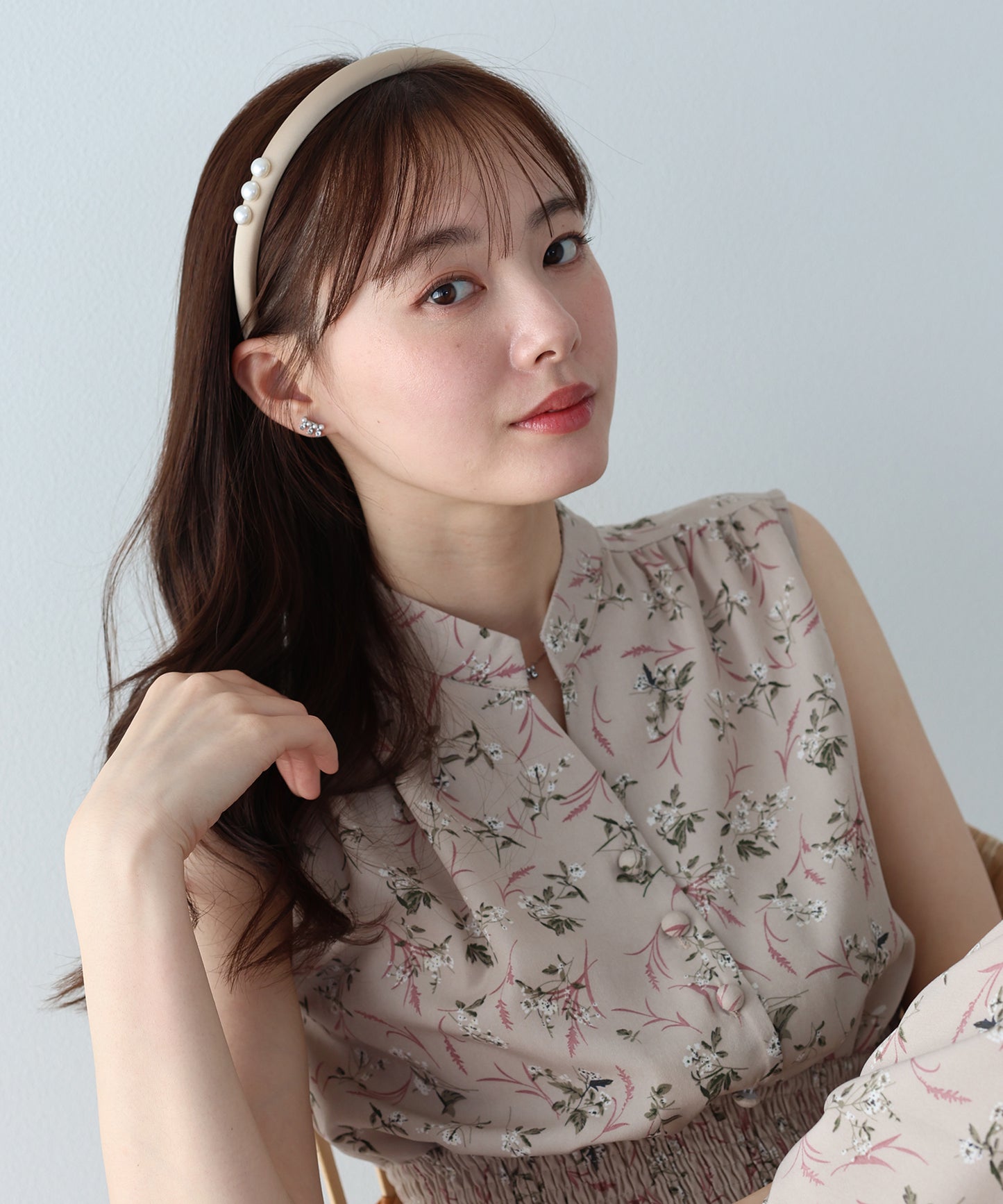 【早割5％OFF】トリプルパールサテンカチューシャ