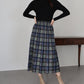 細プリーツチェックスカート