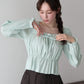 【早割5％OFF】スクエアネックギャザーブラウス【ネコポス】