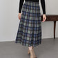 細プリーツチェックスカート