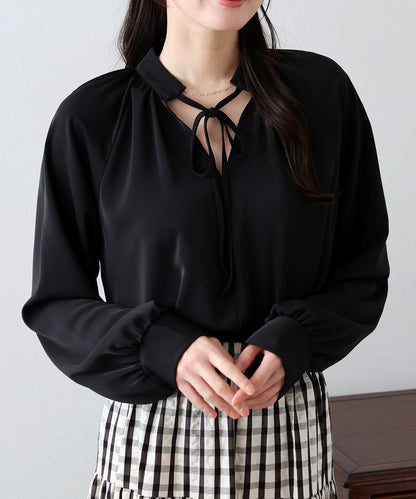 【SALE】リボンネックブラウス【ネコポス】