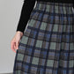 細プリーツチェックスカート