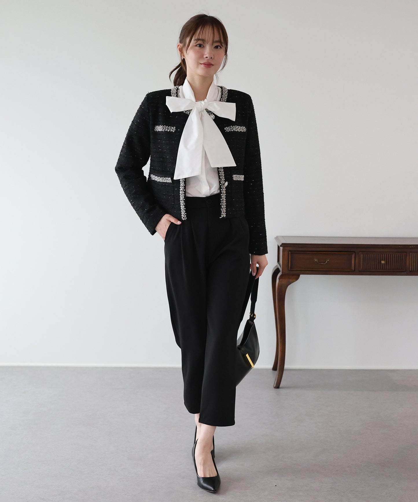 ビジューラメツイードジャケット