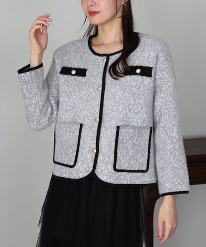 ツイード風シャギージャケット