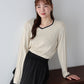【早割5％OFF】《2サイズ展開》ハートネックワイドリブニット