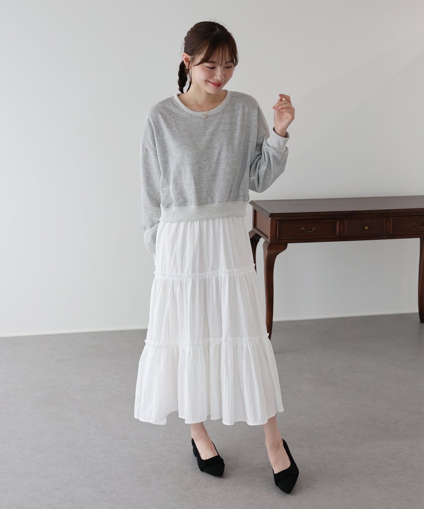 【早割5％OFF】ドッキングティアードワンピース