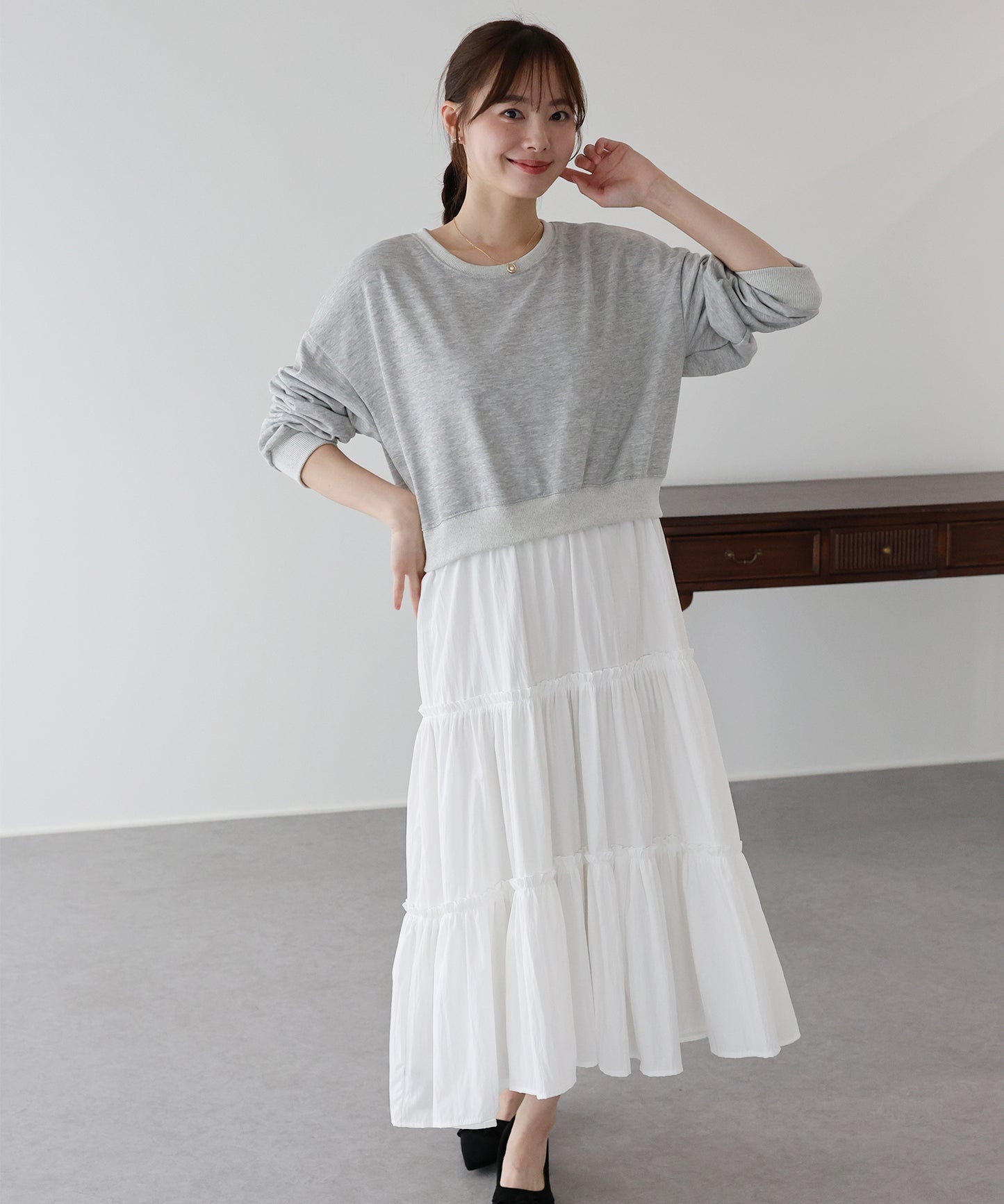 【早割5％OFF】ドッキングティアードワンピース