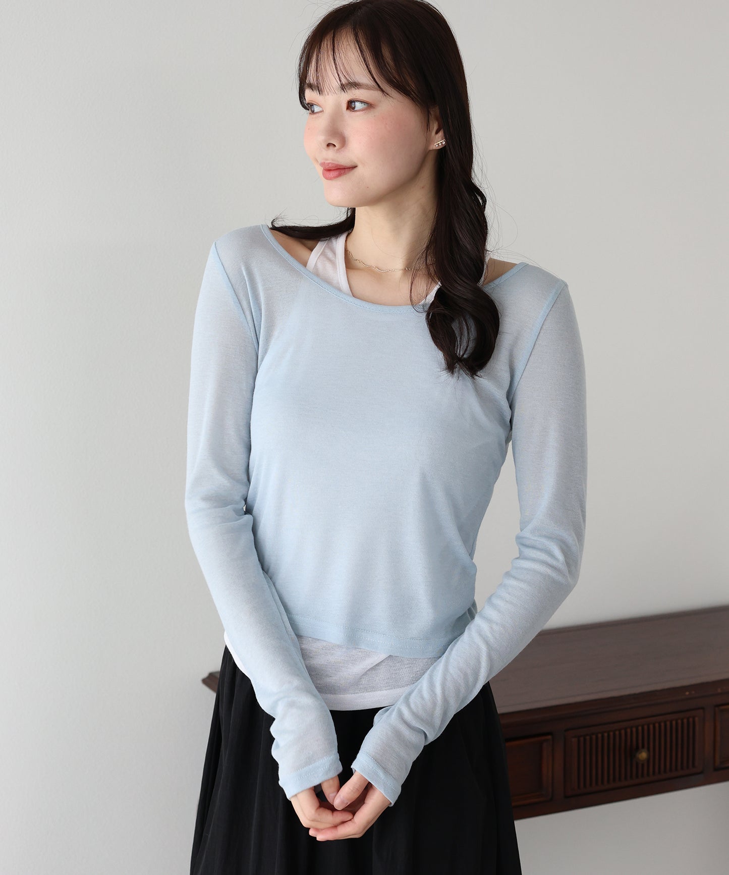 【早割5％OFF】レイヤードシアーカットソー【ネコポス】