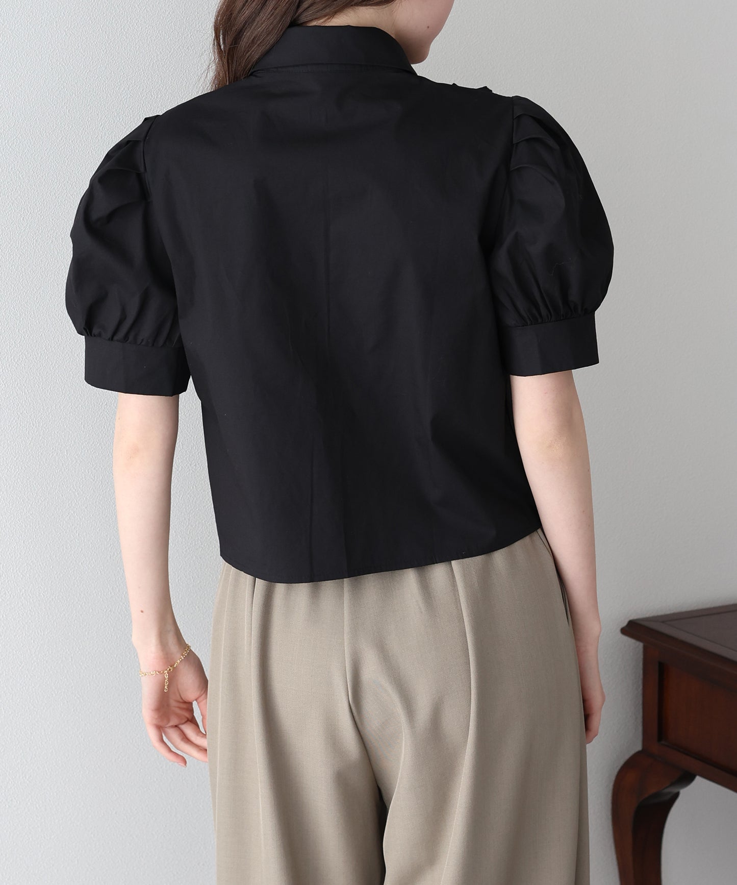 【早割5％OFF】フロントフリル半袖ブラウス【ネコポス】