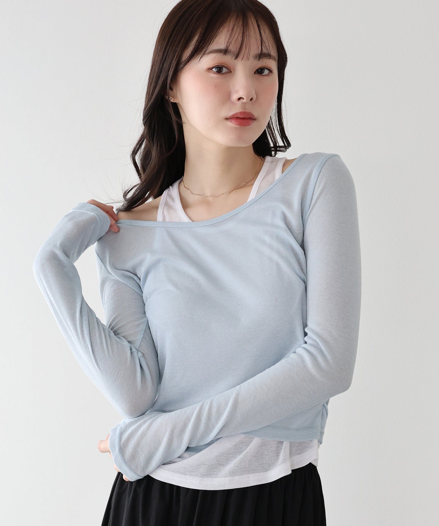 【早割5％OFF】レイヤードシアーカットソー【ネコポス】