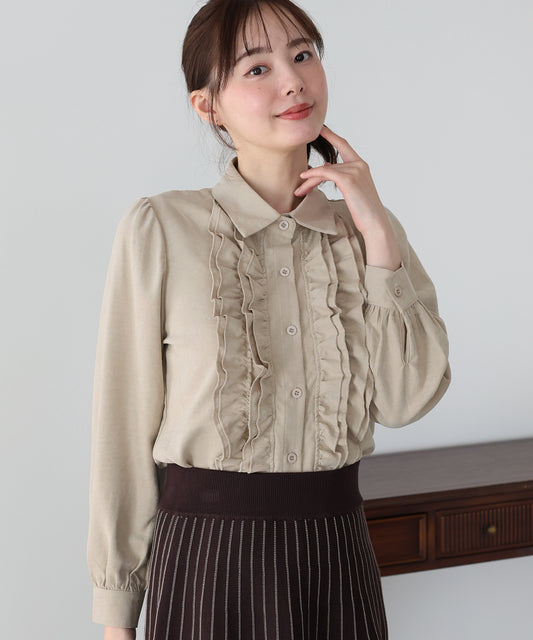 【早割5％OFF】フロントフリルブラウス【メール便】