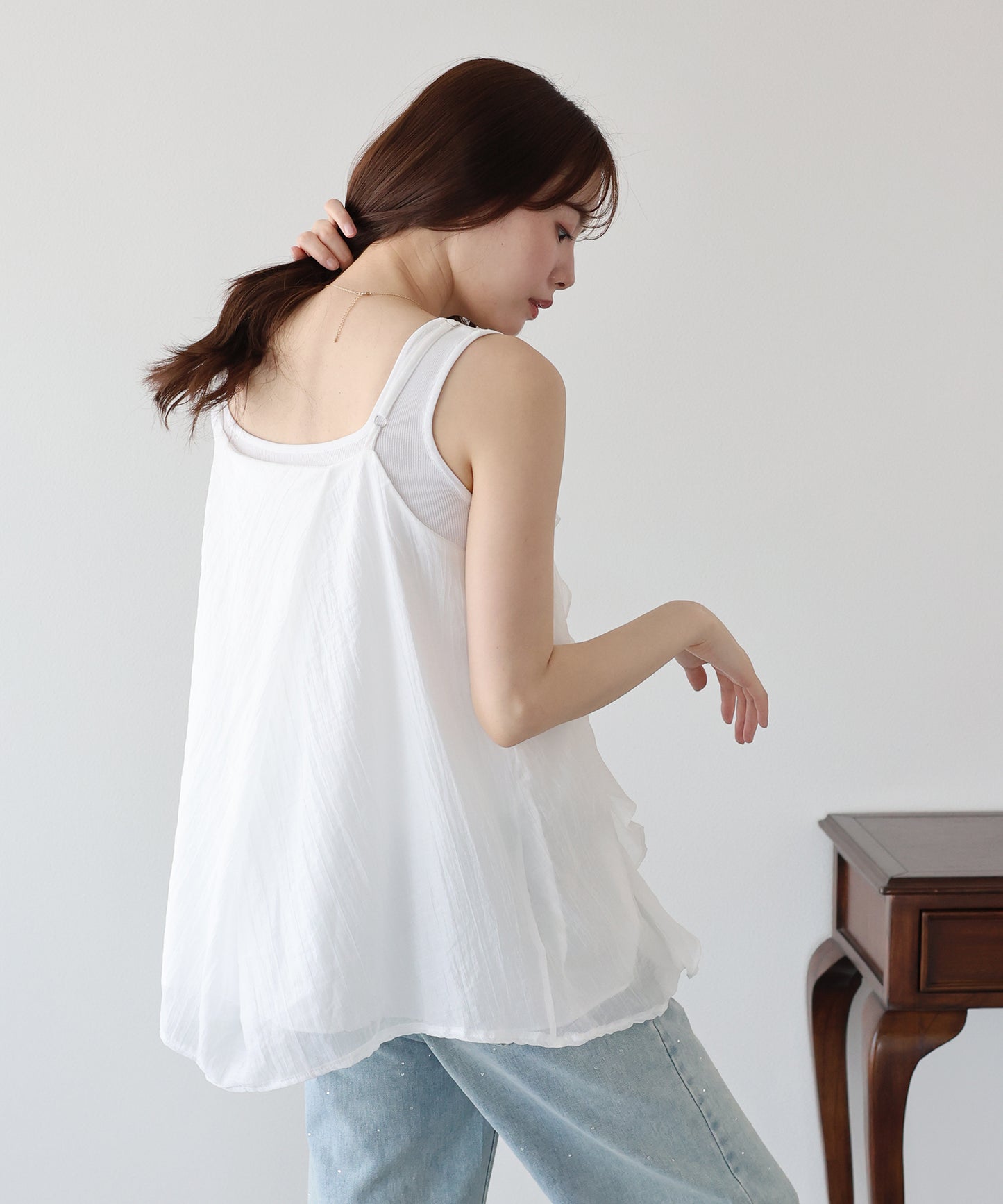 【早割5％OFF】ラッフルフリルキャミソール【メール便】
