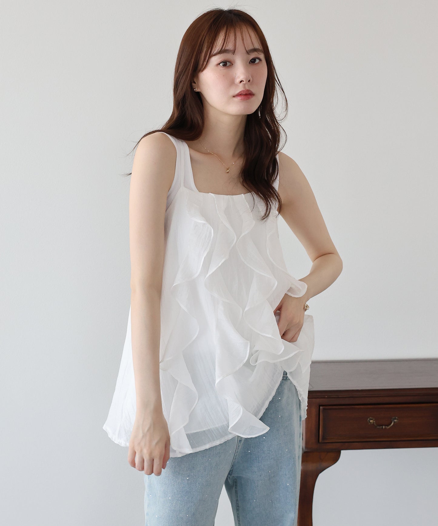 【早割5％OFF】ラッフルフリルキャミソール【メール便】
