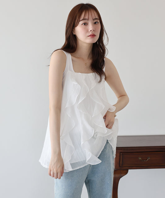 【早割5％OFF】ラッフルフリルキャミソール【メール便】