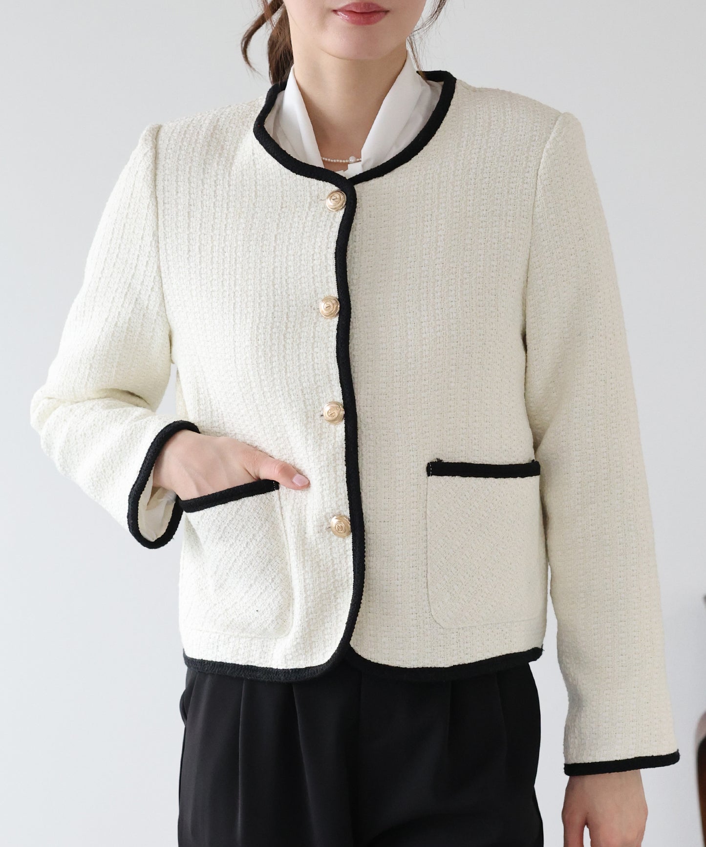 バイカラーパイピングジャケット