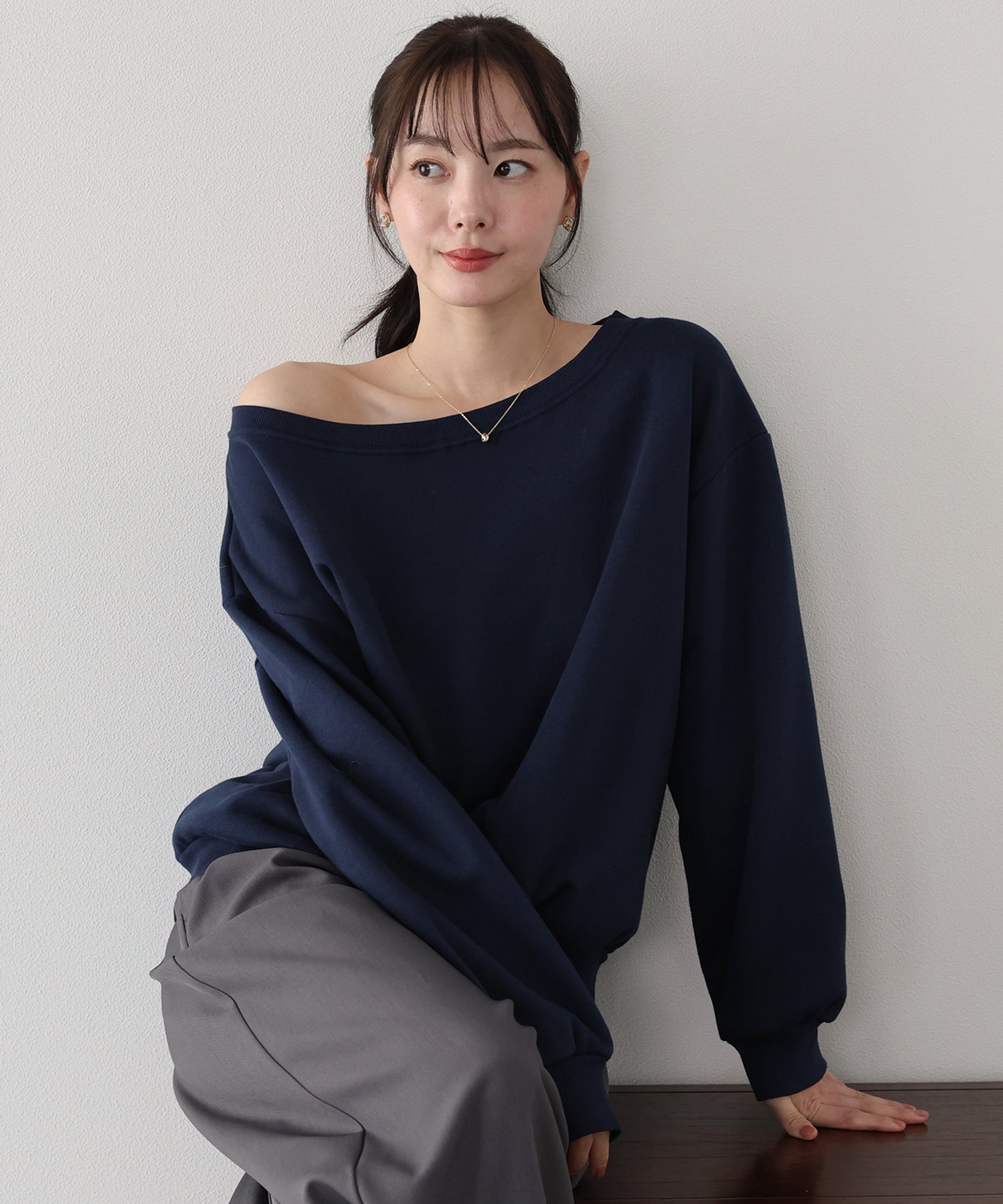 【早割5％OFF】裏起毛オフショルスウェット