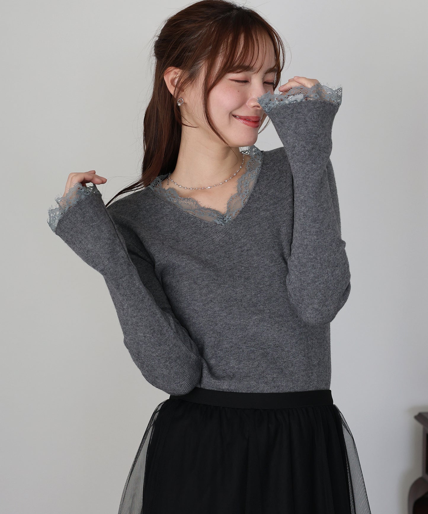 レースドッキングニット