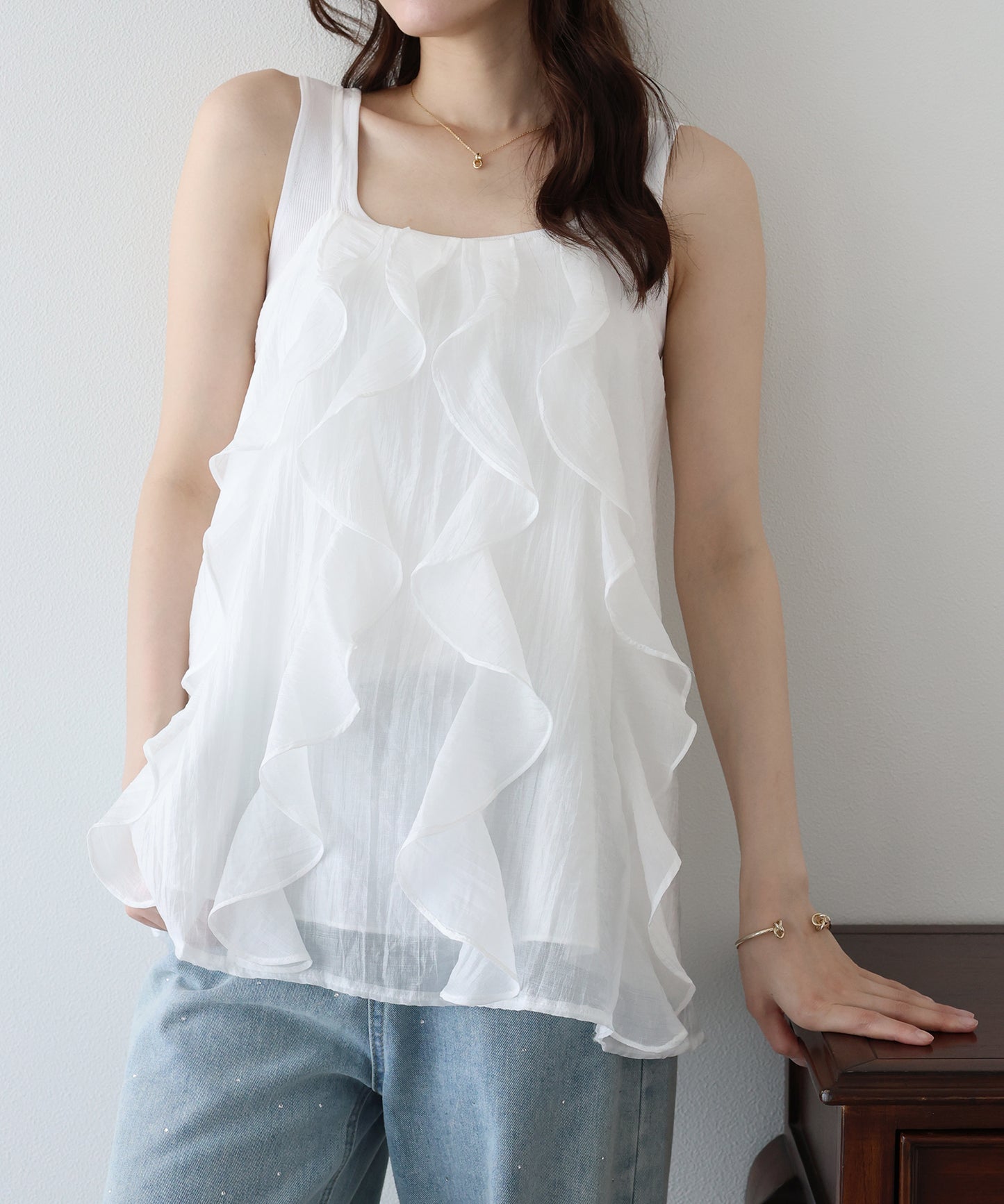 【早割5％OFF】ラッフルフリルキャミソール【メール便】